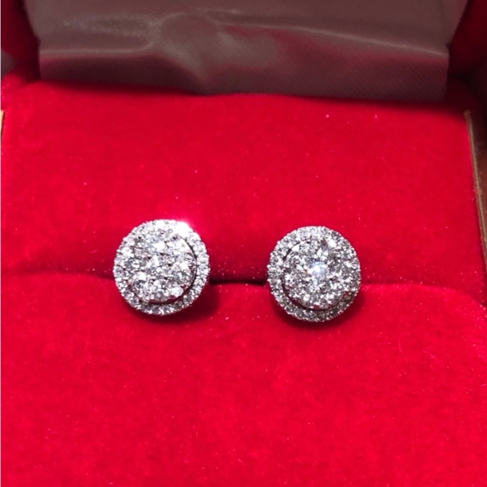 Authentic Natural Diamonds Cluster Earrings